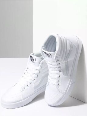 Vans‎ Sk8-Hi True White Canvas Sneaker, Size 9.5